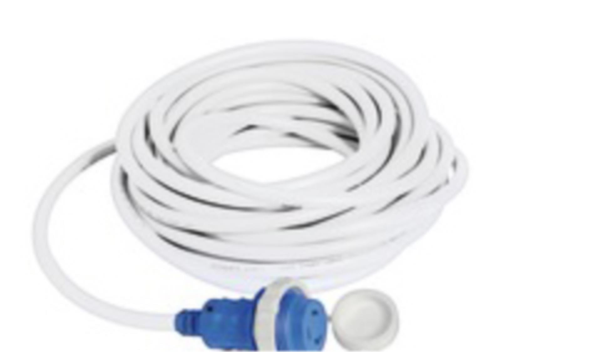 Osculati Landstromkabel mit US-Stecker & LED 16 A weiss, 10 Meter