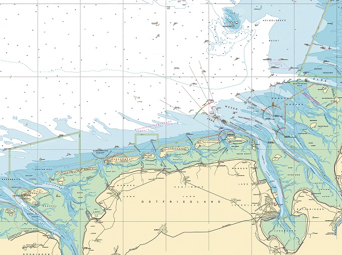 Yachticon Seekarten Tischset 400 x 300 mm, Borkum - Helgoland Yachticon Seekarten Tischset 400 x 300 mm, Borkum - Helgoland