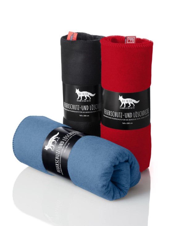 ASK THE FOX  Feuerfeste Home Kuscheldecke rot, 160 x 200 