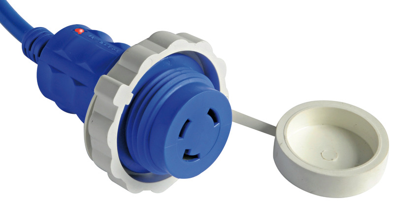 Osculati Landstromkabel mit US-Stecker & LED 16 A blau, 10 Meter