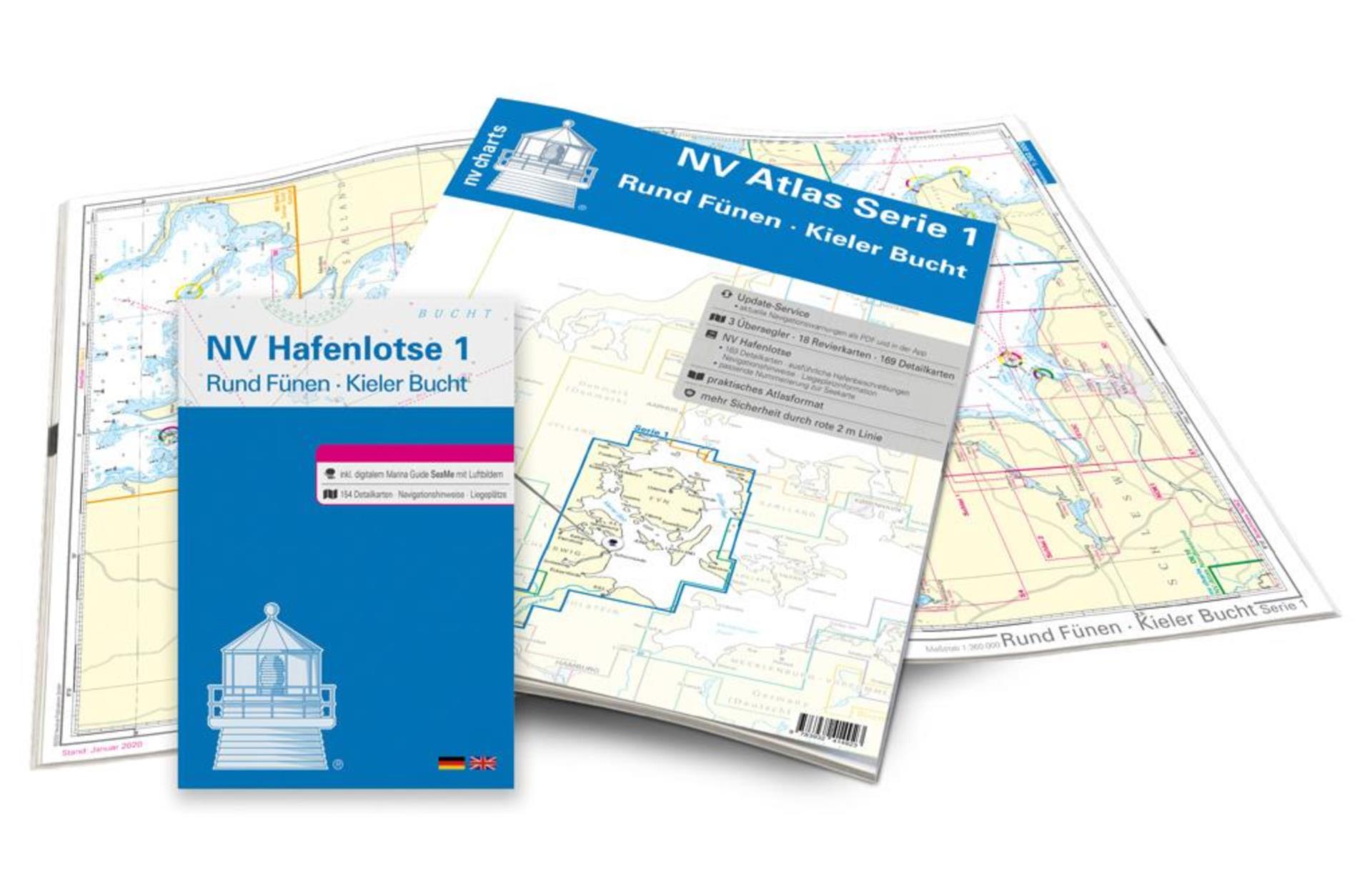 Nautischer Verlag NV Atlas Serie 1 Rund Fünen - Kieler Bucht 