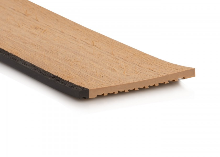 Flexiteek / Isiteek Isiteek 60 mm Randstreifen mit schwarzer Fuge, ca. 5,50 Meter