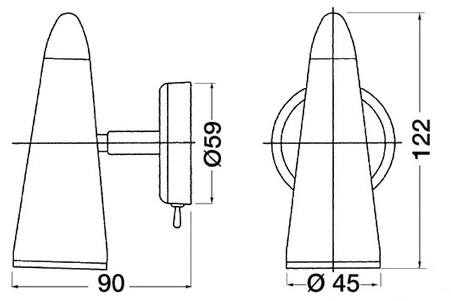 Osculati Wandspot Argo, verchromt (Halogen) Osculati Wandspot Argo, verchromt (Halogen)
