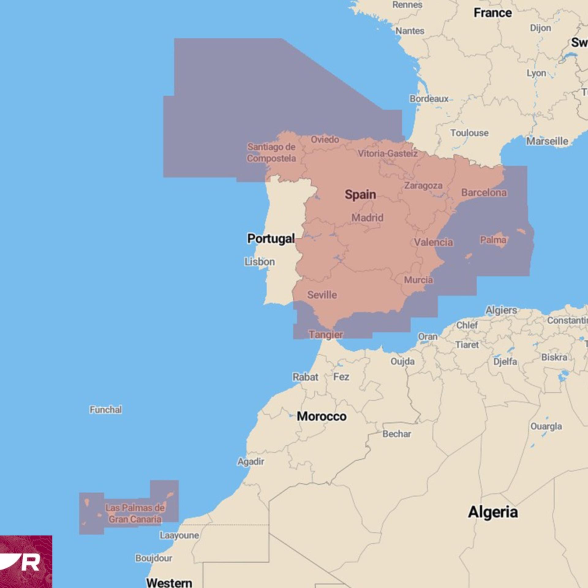 Raymarine R70794-Spain LightHouse Seekarte, Spanien
