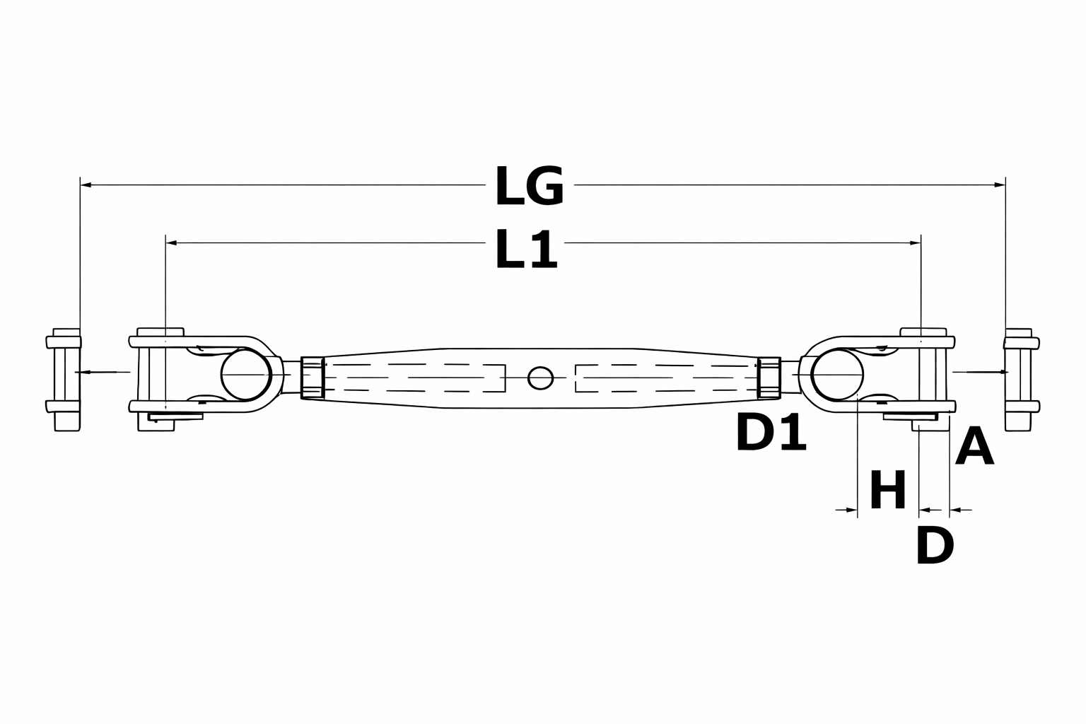 Osculati Edelstahl Wantenspanner 2 x Gelenk M6 für 3,0 mm