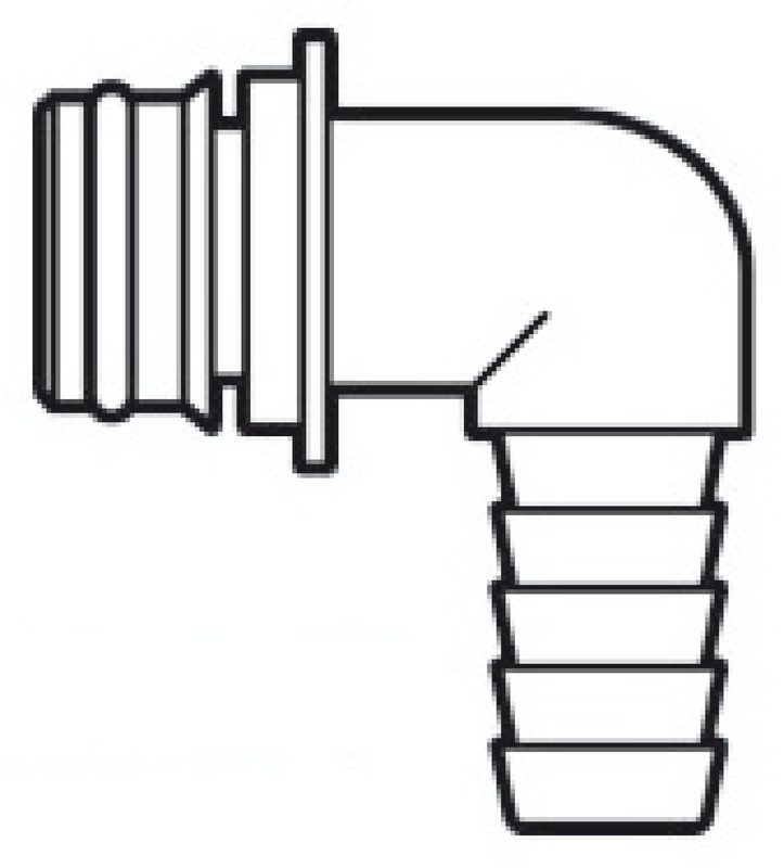 Osculati Europump Schnellschnappanschluss Winkel 90° 14 mmØ Schlauchtülle