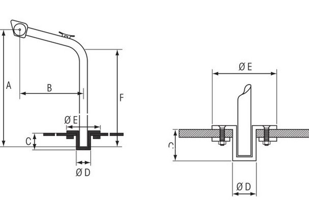 Osculati Edelstahl Davit 60 mmØ, Tragkraft max. 175 kg - Ausladung 80 cm Osculati Edelstahl Davit 60 mmØ, Tragkraft max. 175 kg - Ausladung 80 cm