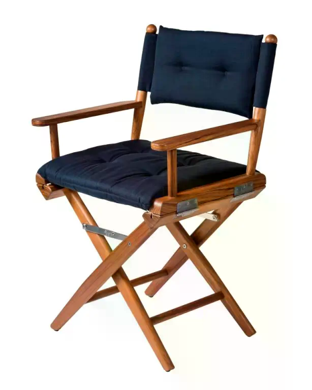 ARC Marine Regiestuhl I Deluxe navy Auflage geölt Edelstahlbeschläge