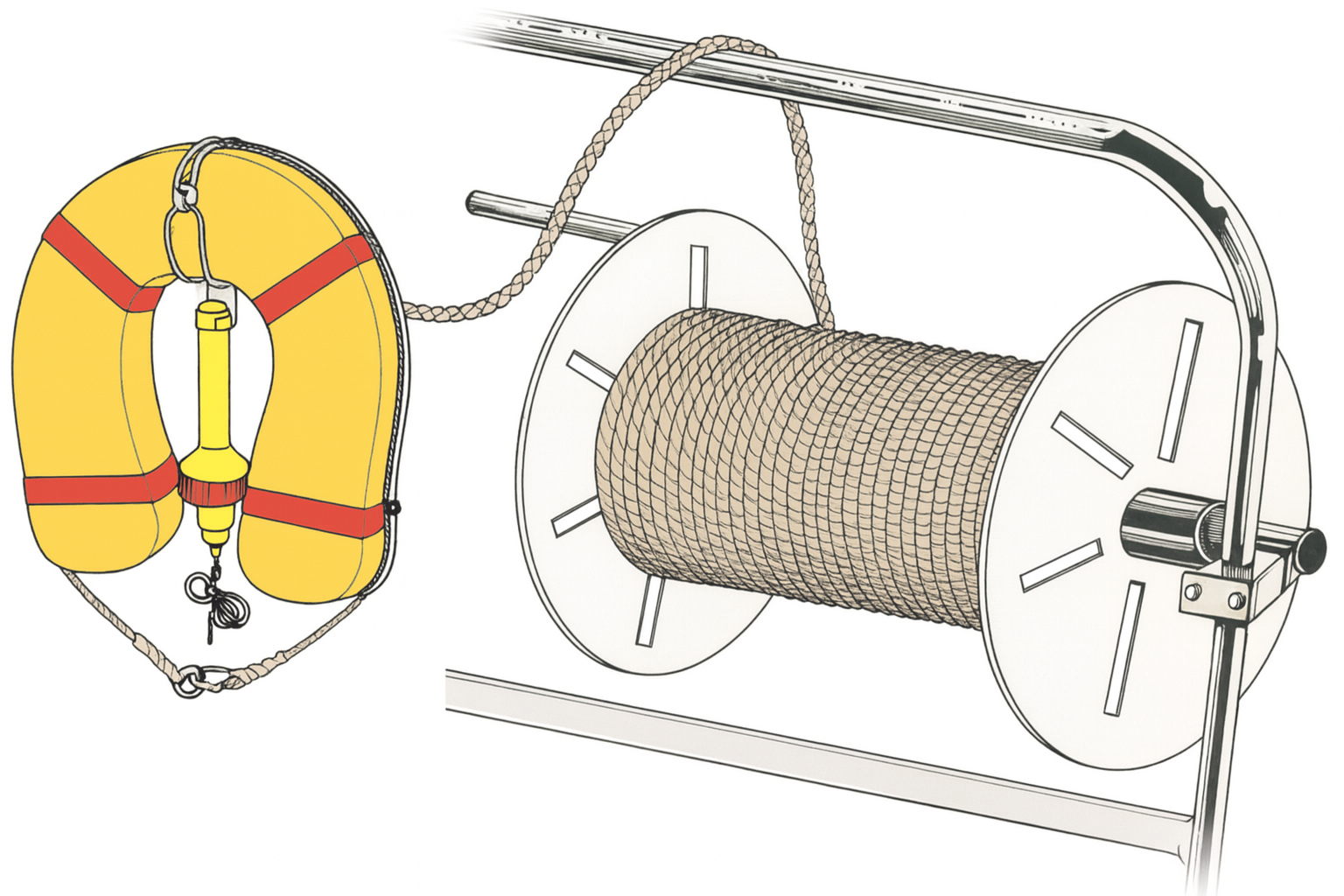 Osculati Trommel zum Aufrollen von Leinen aus rostfeiem Edelstahl