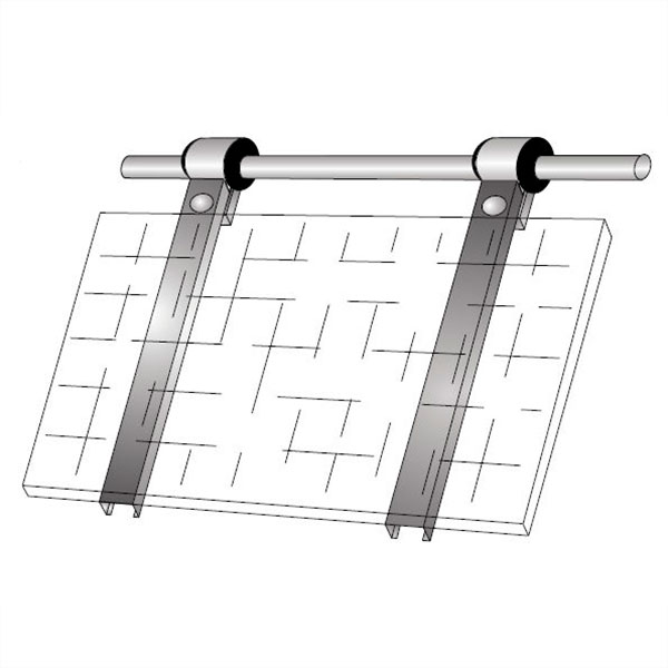 NOA Halterung Solarmodule 650 mm für 25 mmØ Rohr (Paar)