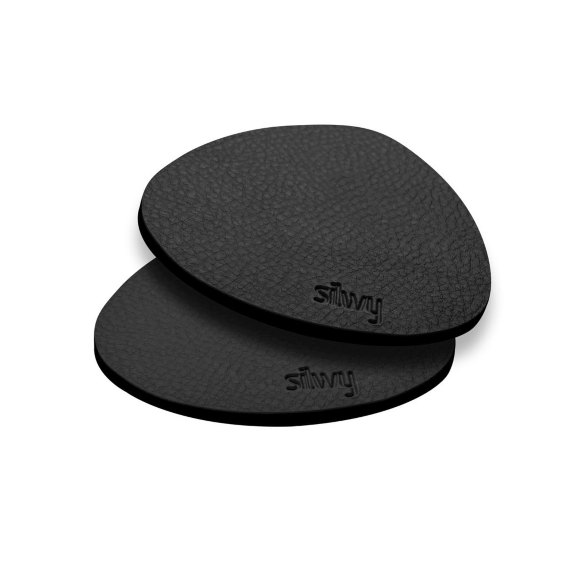 silwy Metall-Nano-Gel Untersetzer, Lederoptik anthrazit, 8,4 x 8,4cm 