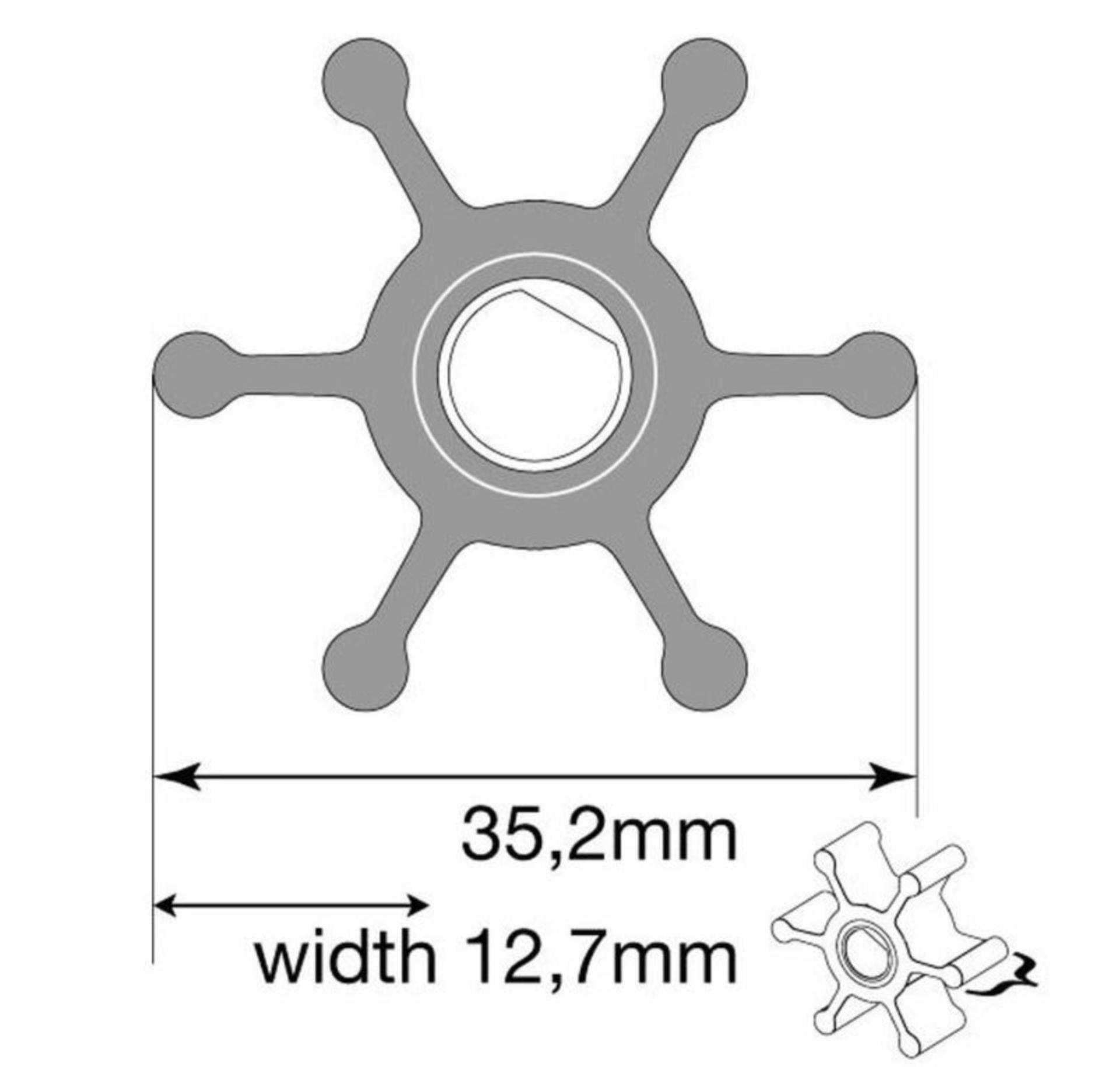 Johnson Impeller für Pumpe F2P10 (091077B-9) Johnson Impeller für Pumpe F2P10 (091077B-9)