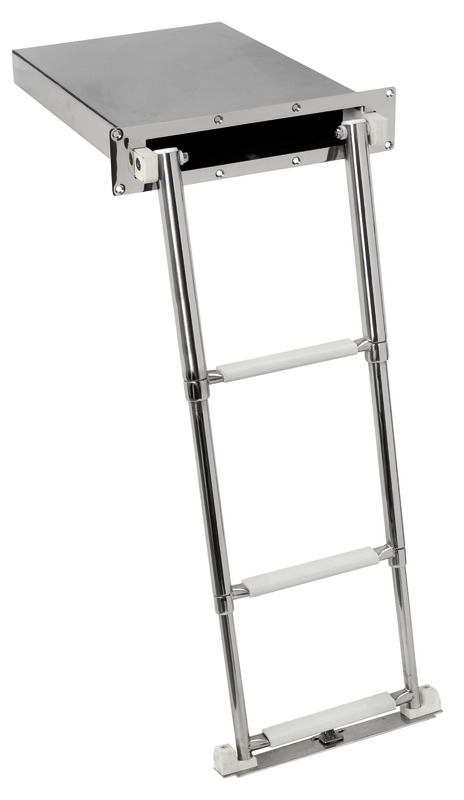 Osculati Teleskop Badeleiter mit Einschubfach 4 Stufen, 116 cm Osculati Teleskop Badeleiter mit Einschubfach 4 Stufen, 116 cm