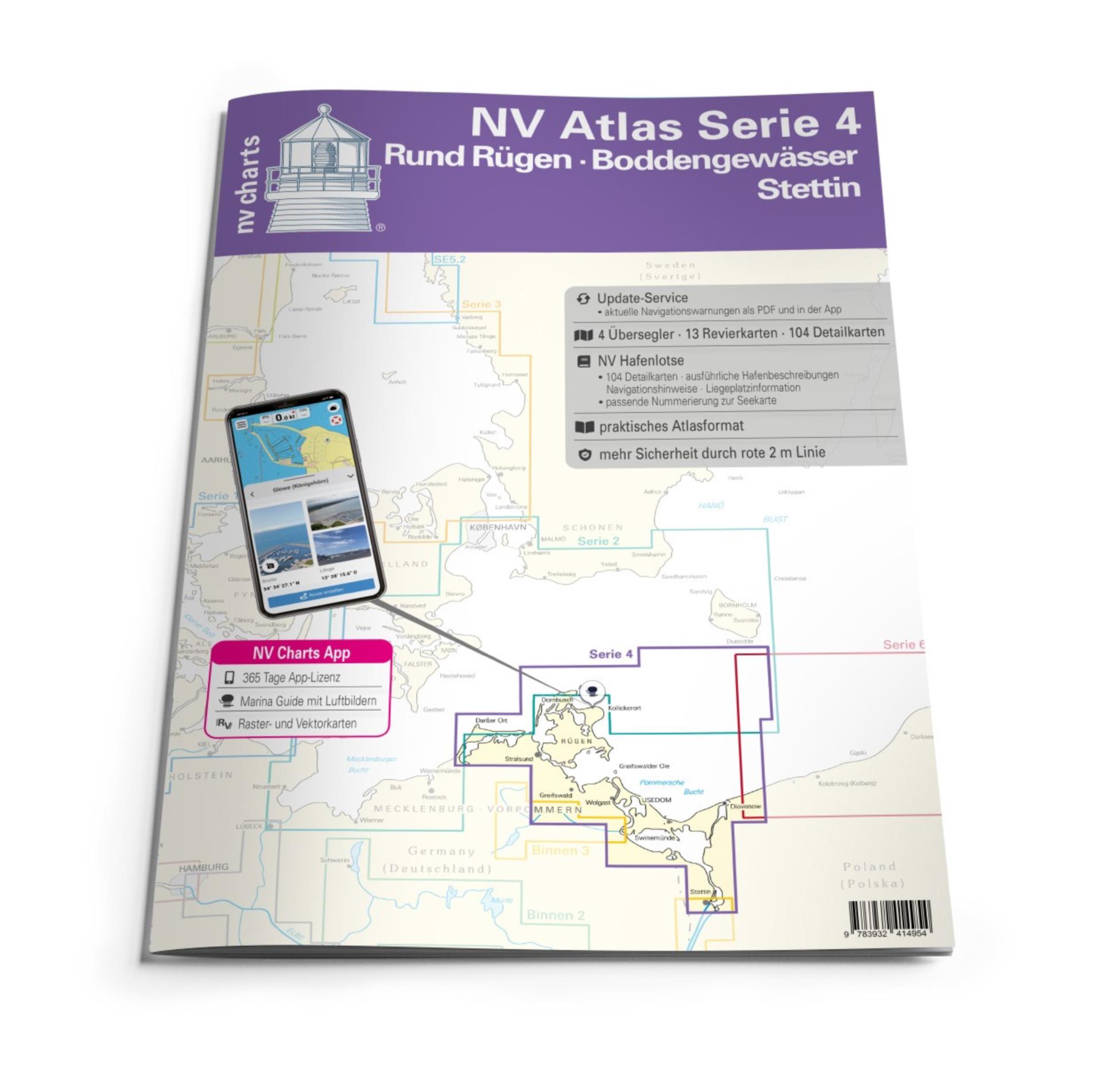 Nautischer Verlag NV Serie 4 Plano Rund Rügen - Boddengewässer - Stettin