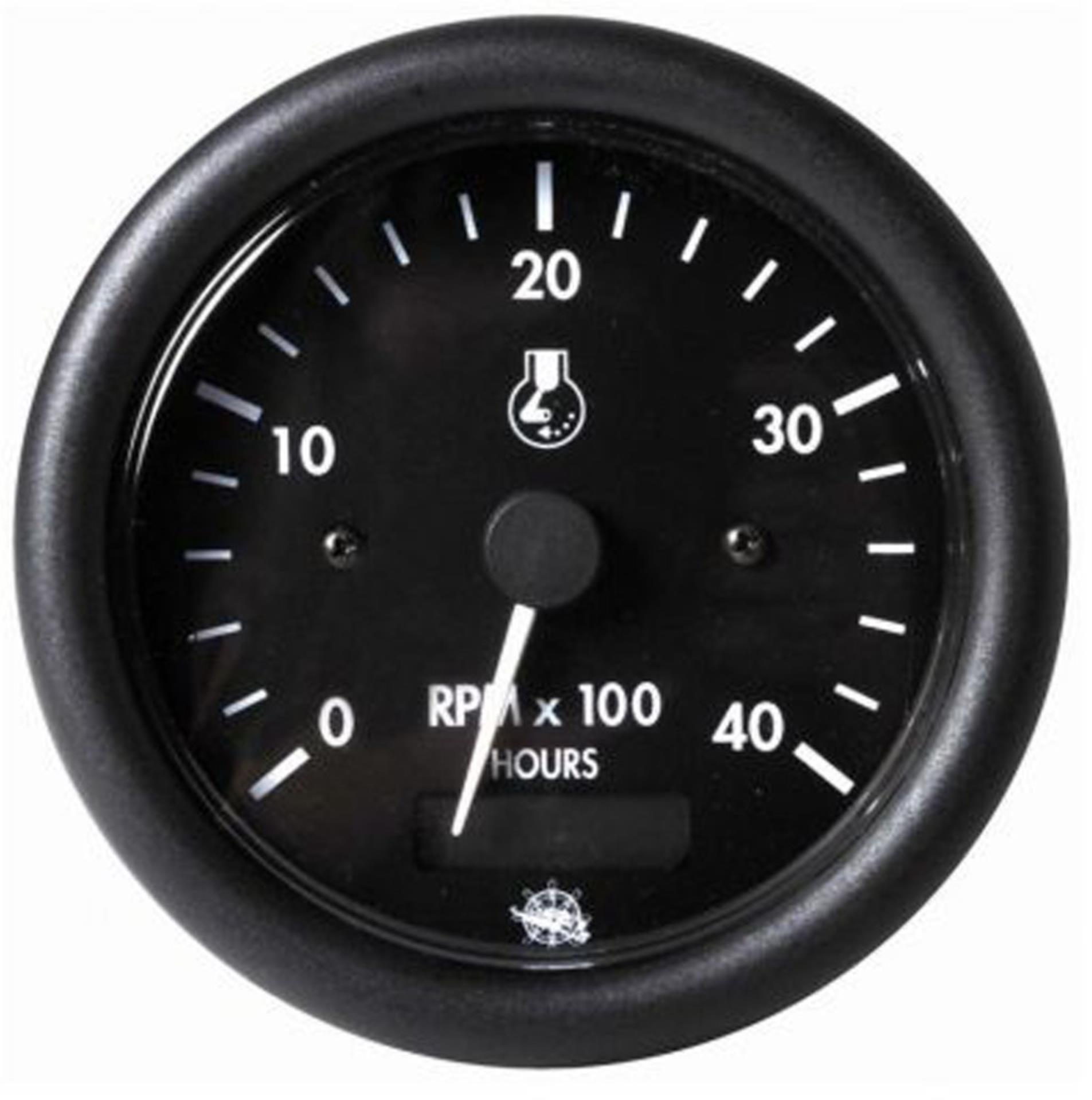 Drehzahlmesser mit Betriebsstundenzähler 12V Diesel 4000U/min schwarz