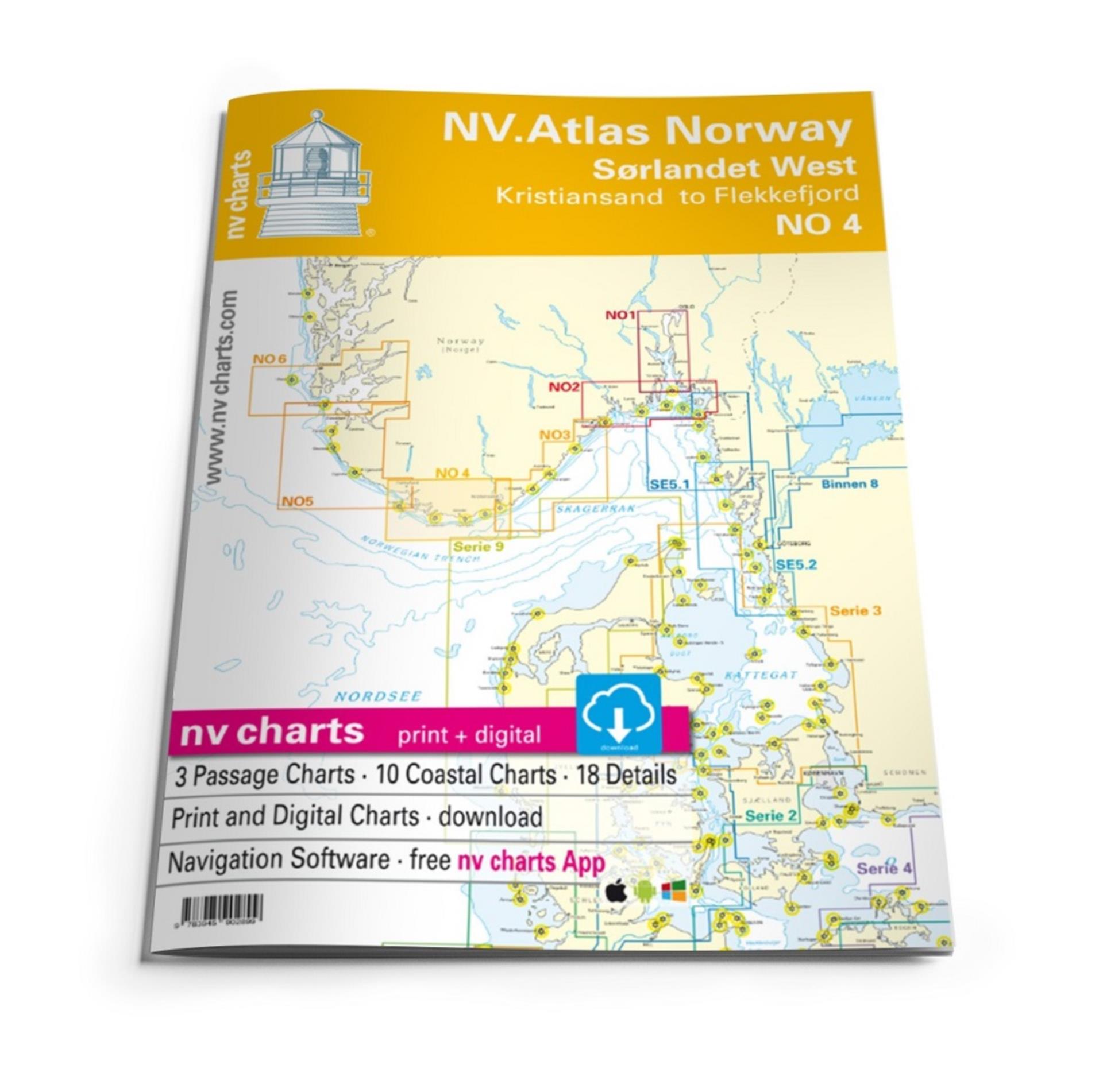 Nautischer Verlag NV Atlas NO4 Sørlandet Vest - Flekkefjord til Kristiansand 