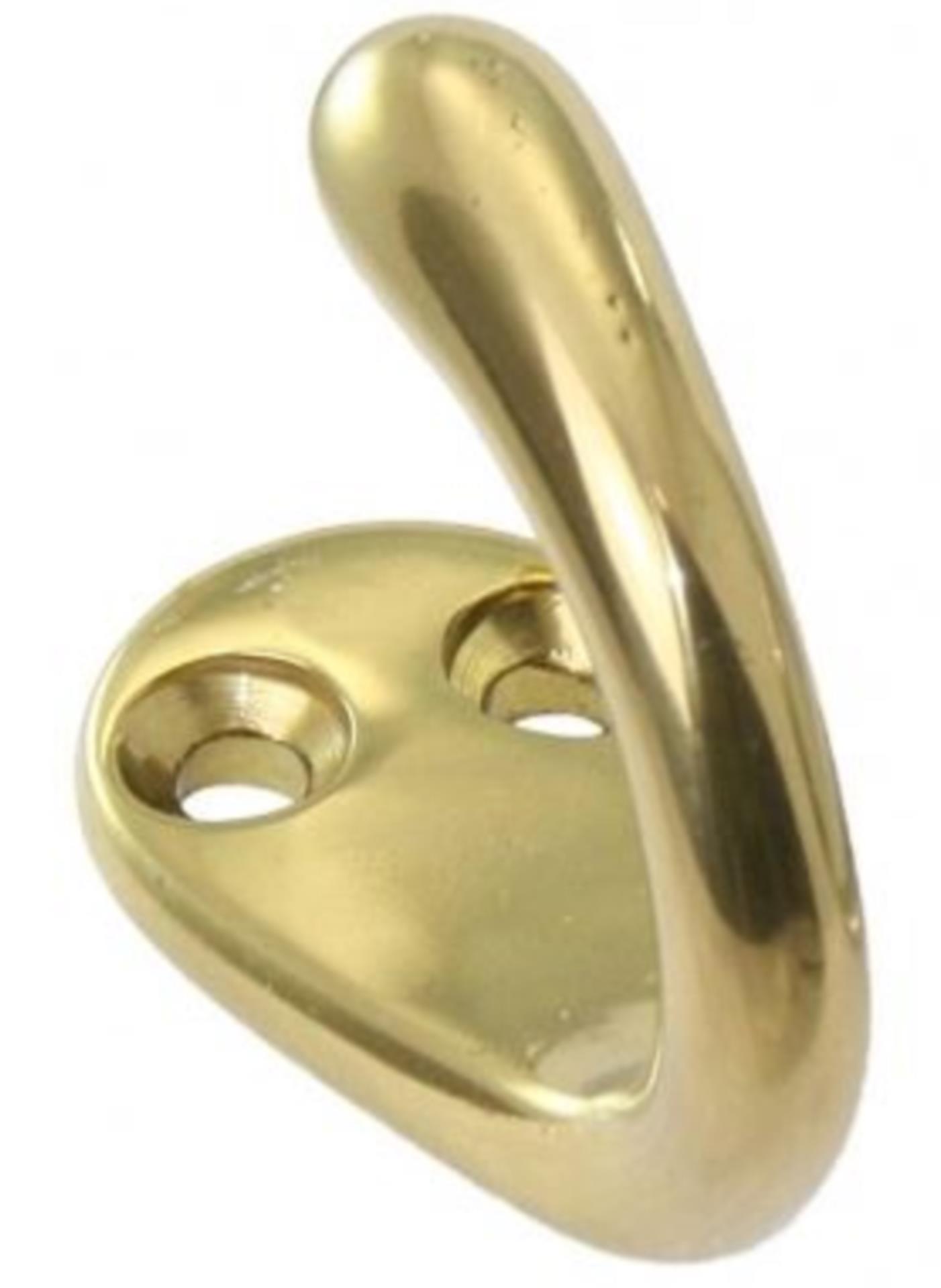 Lindemann Kleiderhaken einfach Messing poliert, 16 x 34 mm