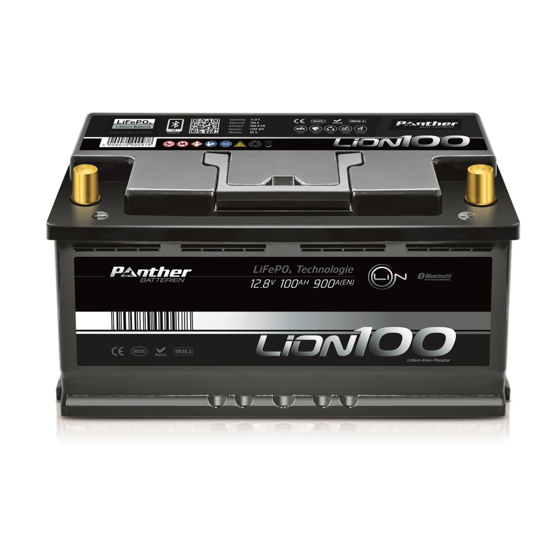 Panther Batterien Panther Lithium Ionen Batterie 12,8V 100A