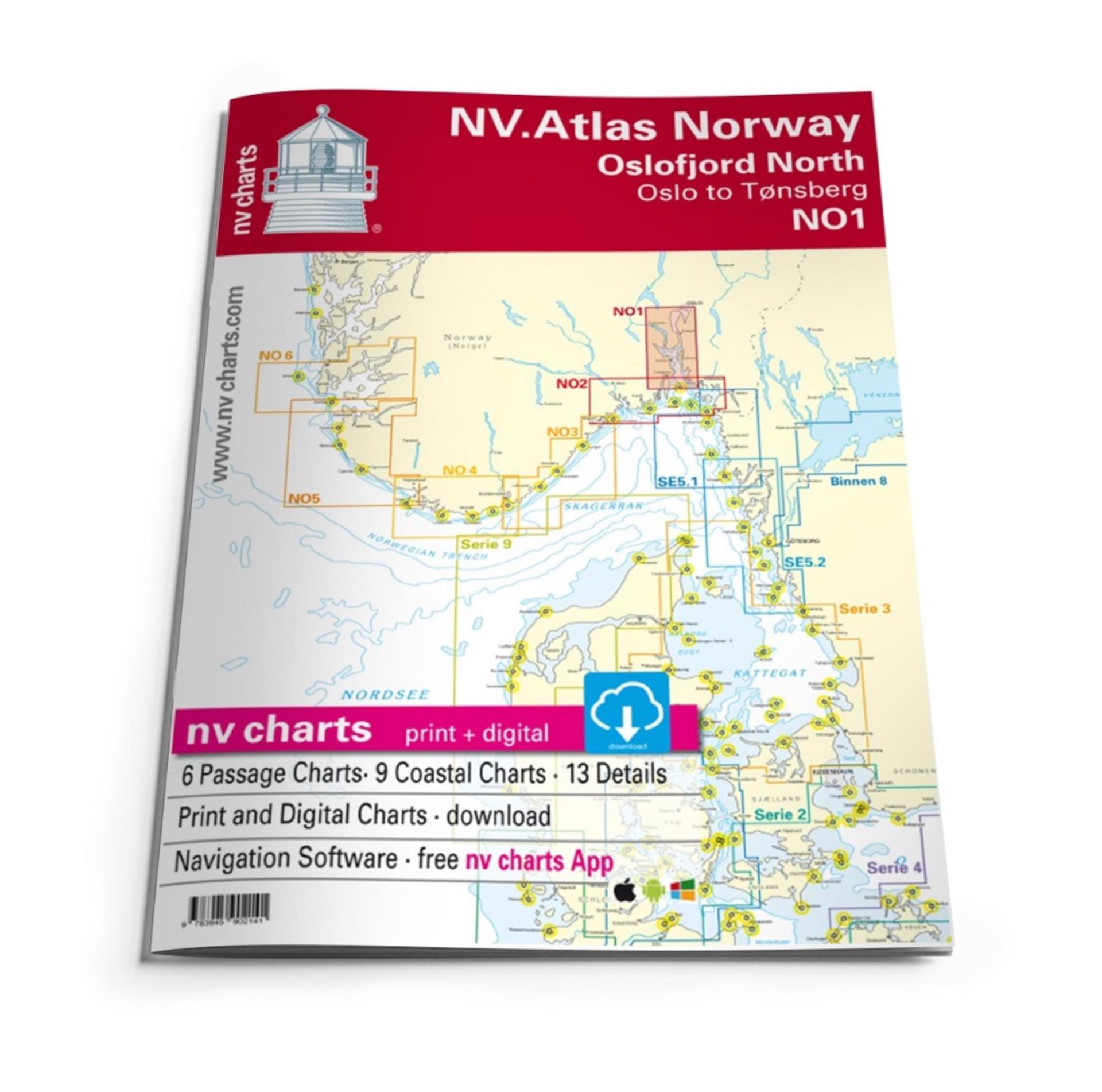 Nautischer Verlag NV Atlas NO1 Oslofjord Nord - Oslo til Tønsberg 