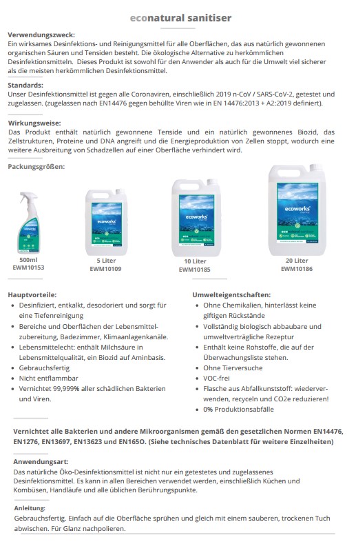 Ecoworks Marine EcoWorks Sanitiser (Desinfektion), 750 ml