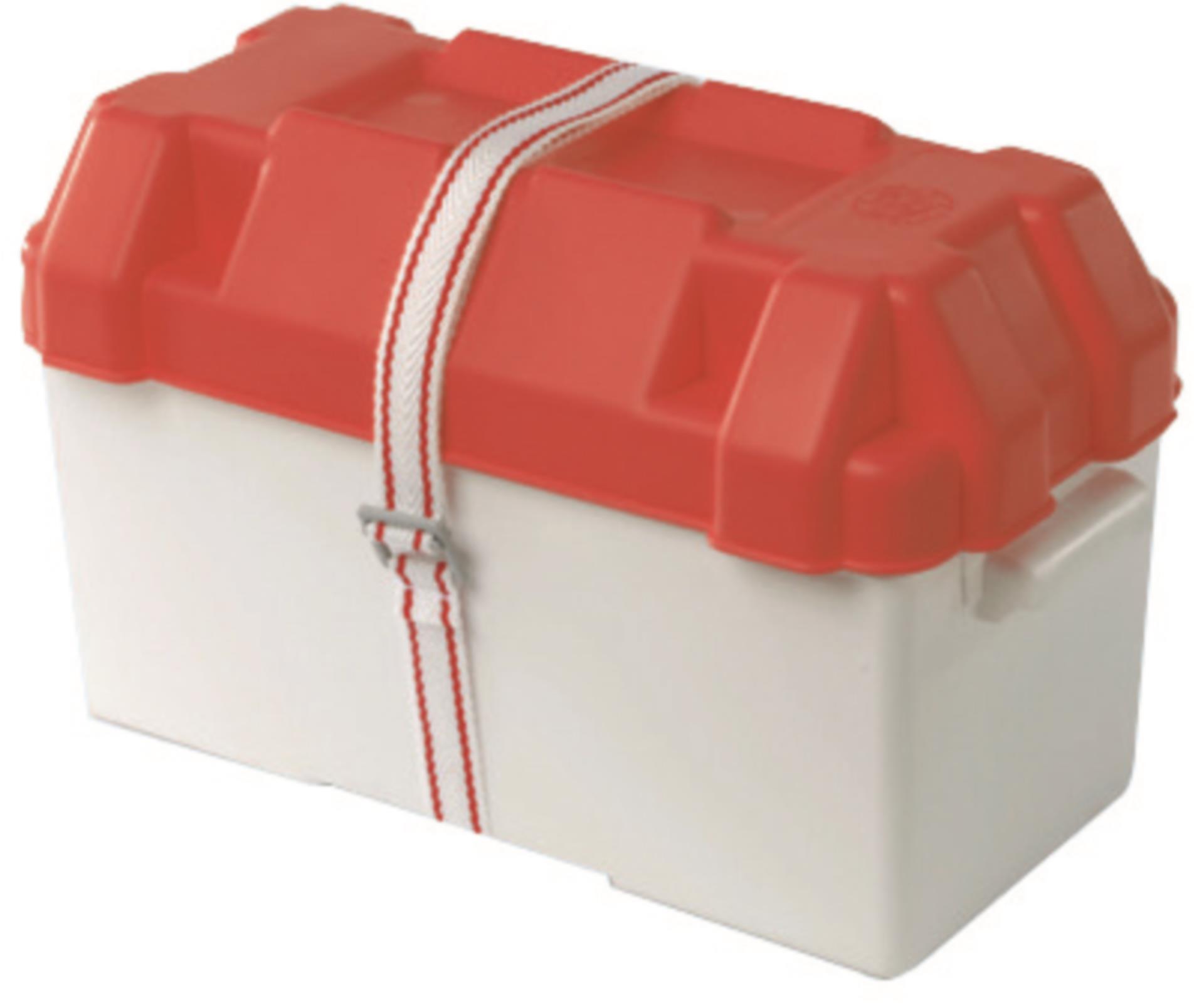 Osculati Batteriebox Klein, weiß / rot, 320 x 177 x 190 mm