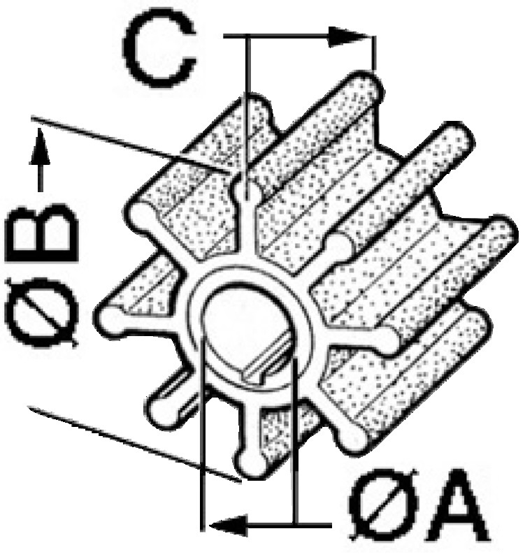 Osculati Impeller für Mercury / Tohatsu 3,3 - 6 PS