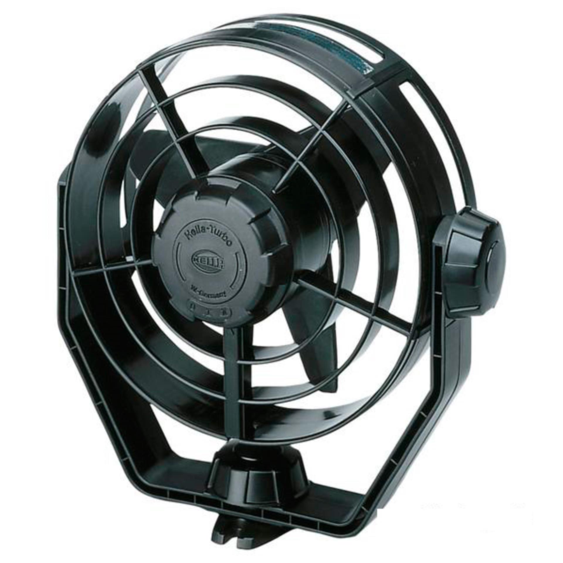 Hella Marine Lüfter TURBO, schwarz mit Klemmhalter