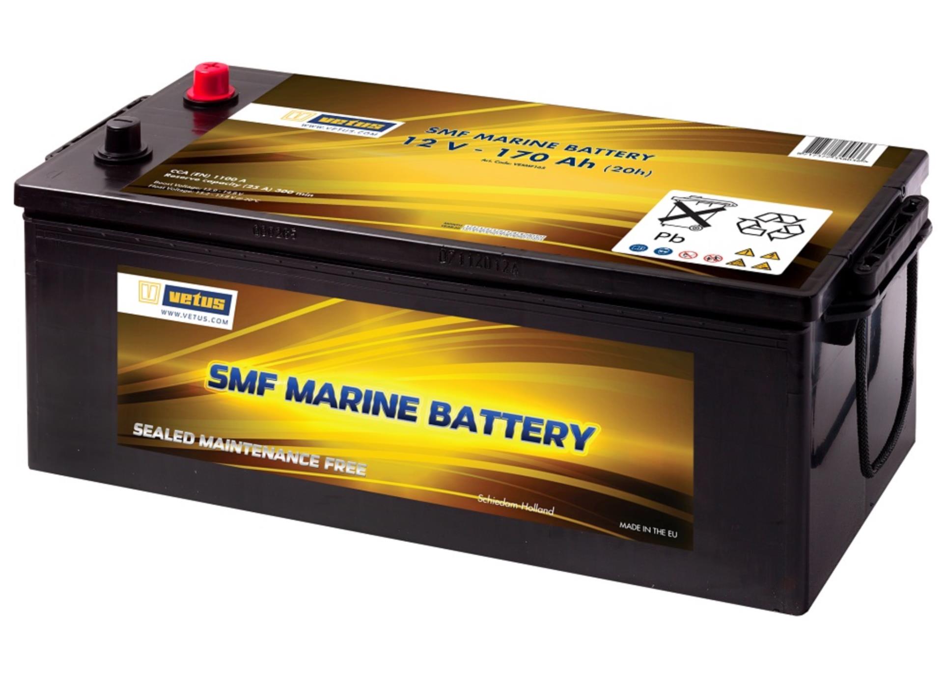Vetus SMF Marine Batterie 165 Ah, 518 x 223 x 223 mm, 43,8 kg