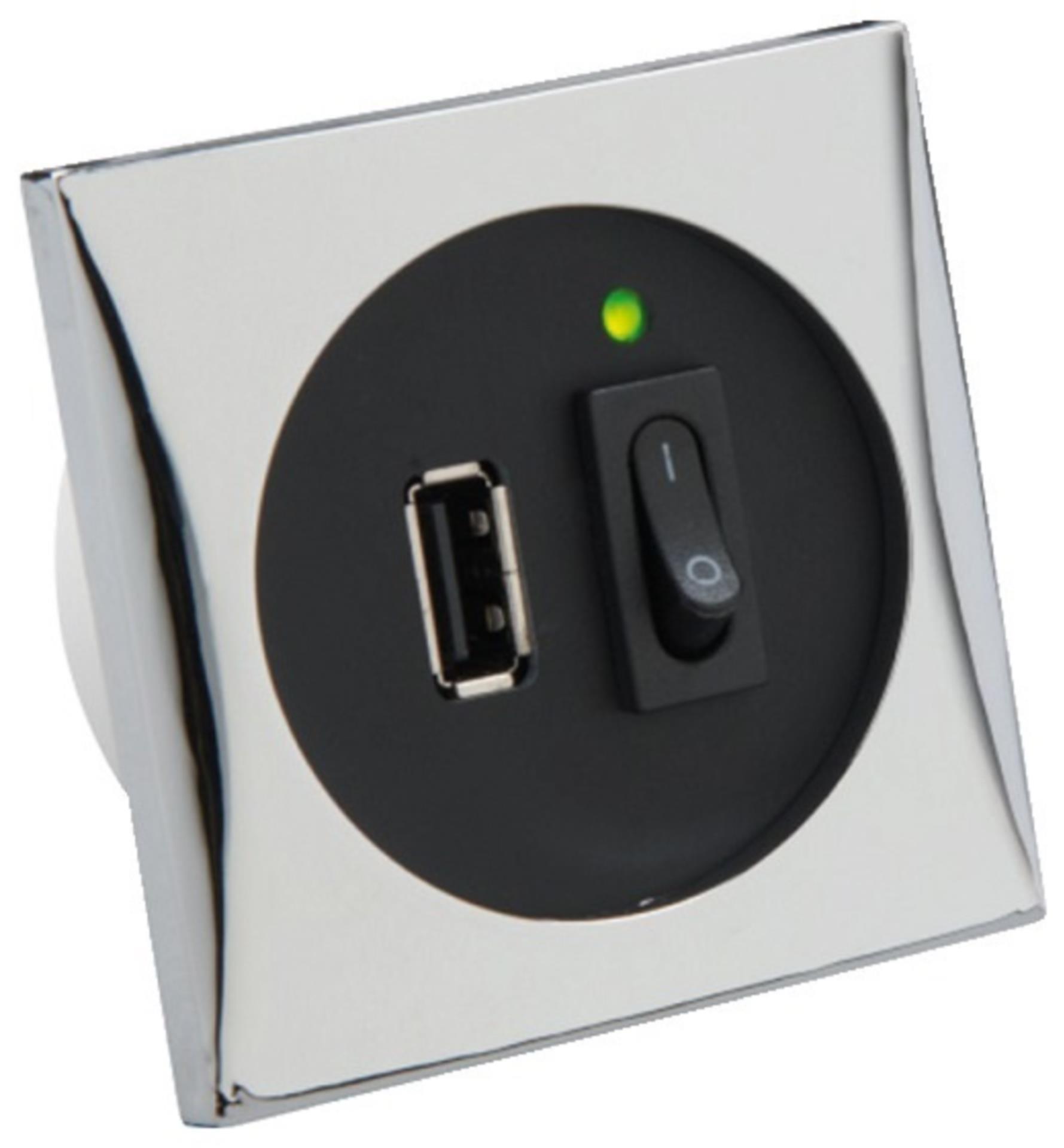 Batsystem USB-Steckdose, chrom/schwarz
