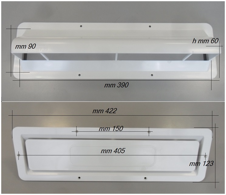 Osculati Motorraumlüfter weiß, 420 x 120 mm