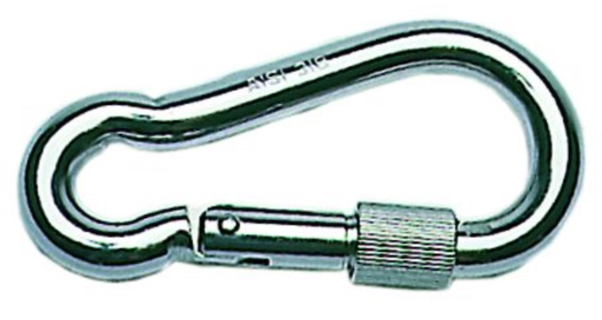 Osculati Karabiner Edelstahl mit Sicherungsmutter 6 mmØ, 60 mm Osculati Karabiner Edelstahl mit Sicherungsmutter 6 mmØ, 60 mm