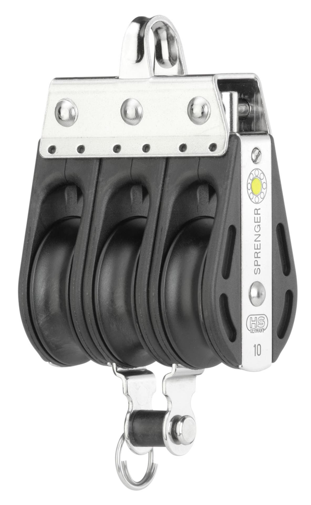 Sprenger S-Block Gleitlager 10 mm - 3 Rollen, Bügel, Hundsfott