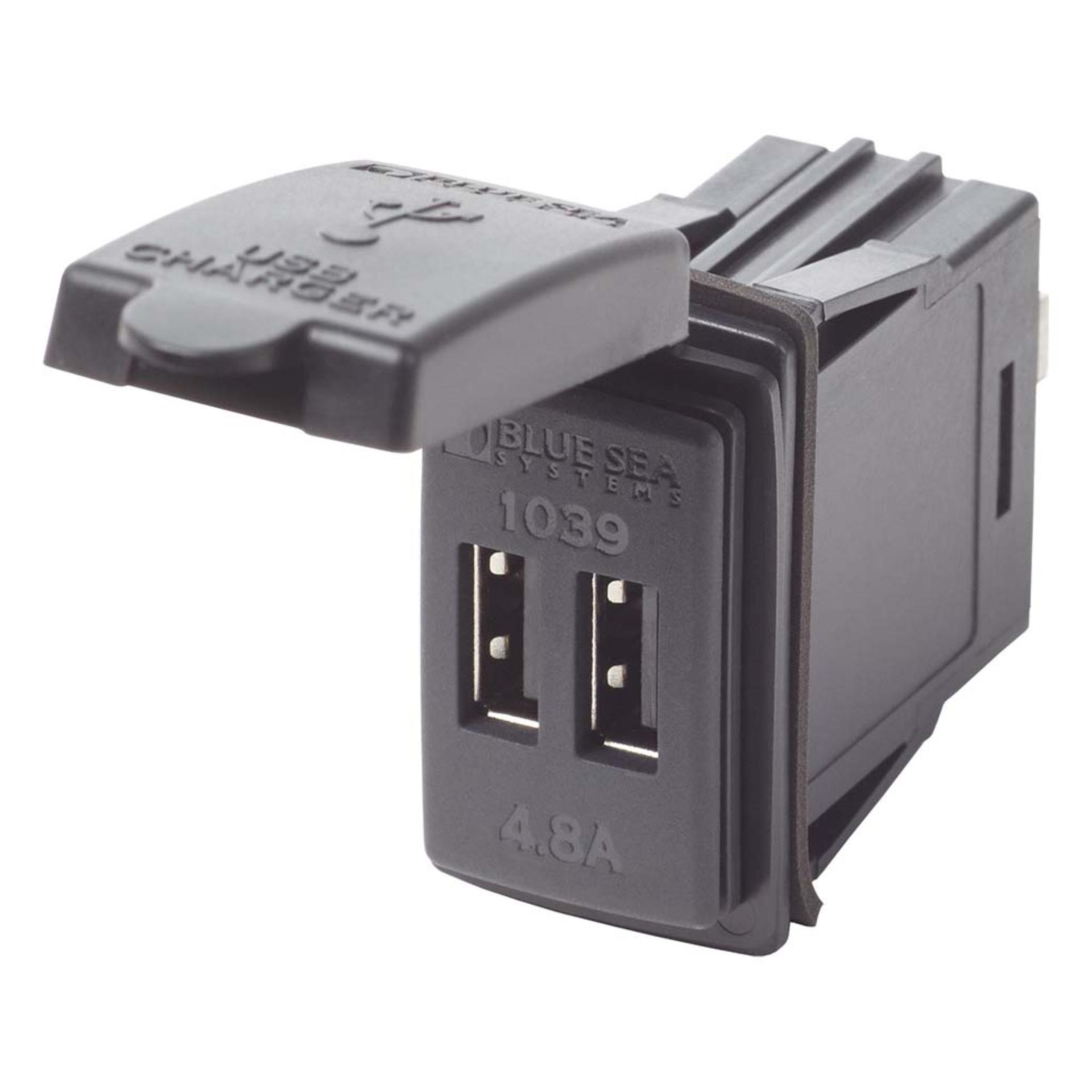 Blue Sea USB-Doppelsteckdose 4,8 A, eckig