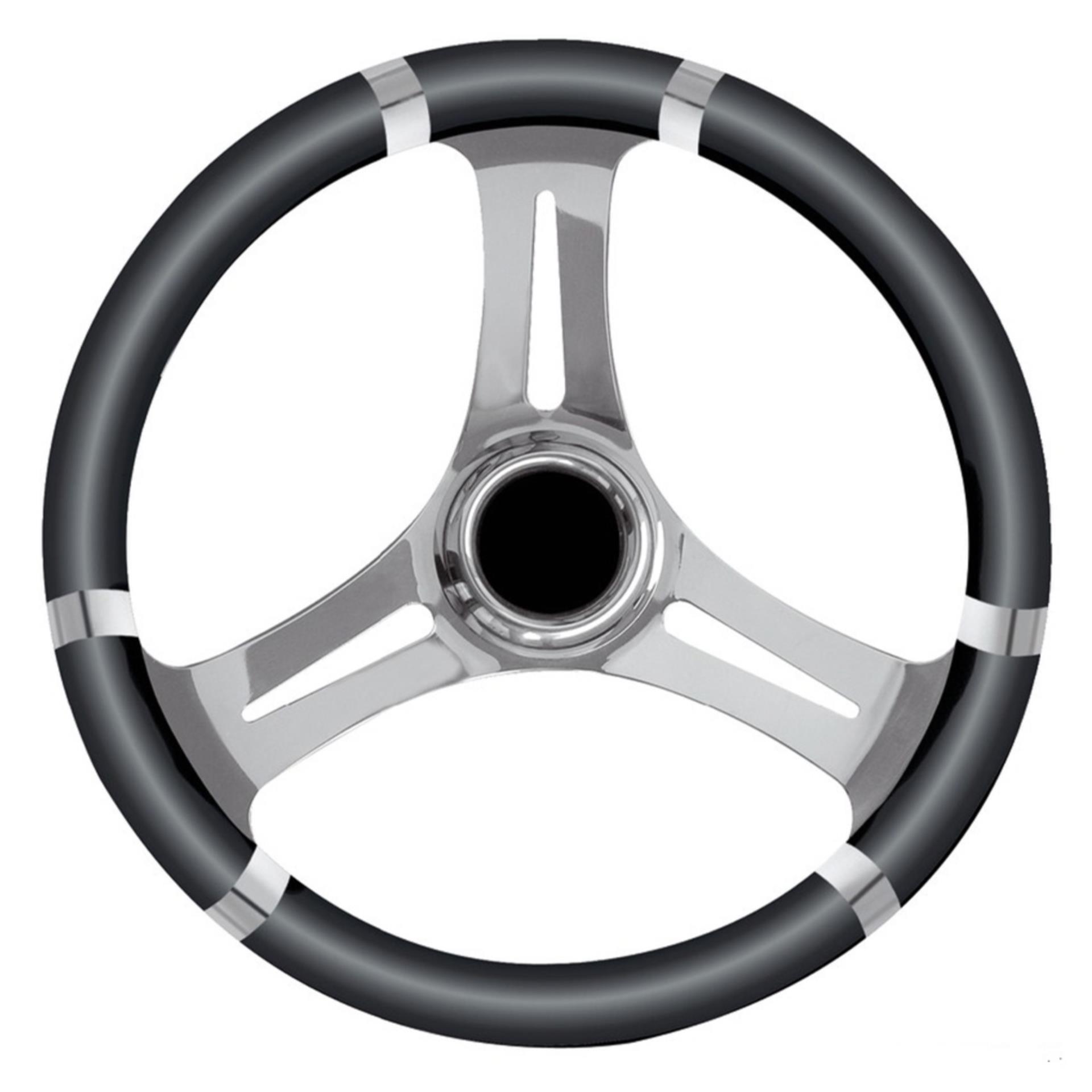 Osculati Lenkrad Sport Schwarz mit Edelstahlspeichen, 350 mmØ