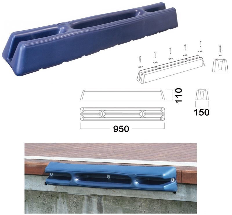 Osculati Stegfender Sistema X, blau (950 x 150 x 110 mm)