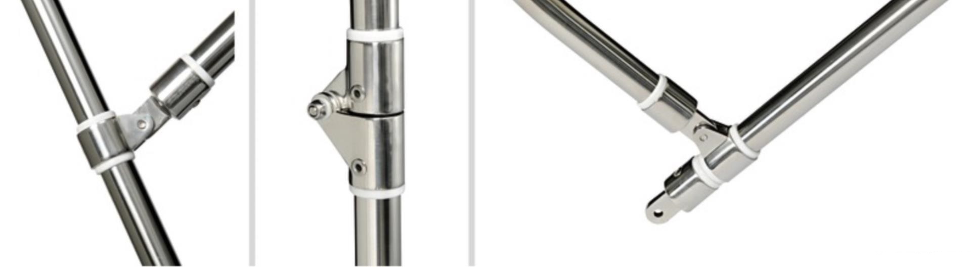 Osculati Bimini 3-Rod Edelstahl 215 - 225 cm, weiß