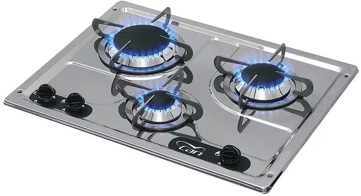 CAN PC1323 Gaskochfeld Edelstahl, 3-flammig