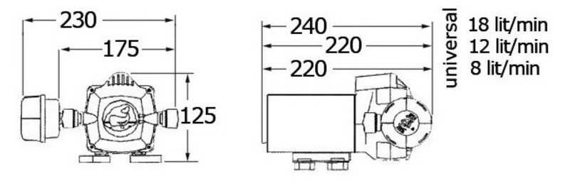 Whale UF1215 Universal Pumpe, 18 l/min, 12 V