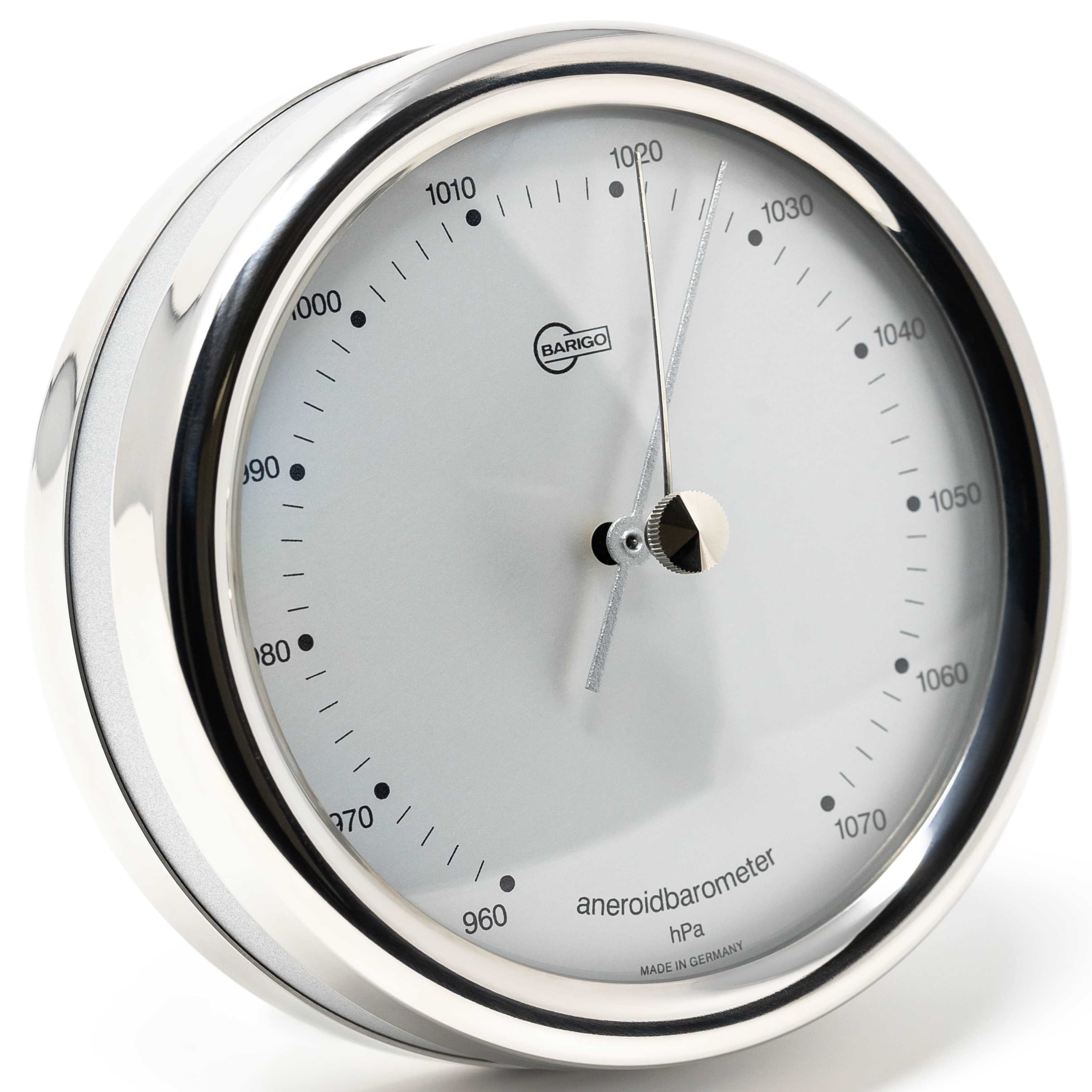 Barigo Orion Barometer Edelstahl Weiß