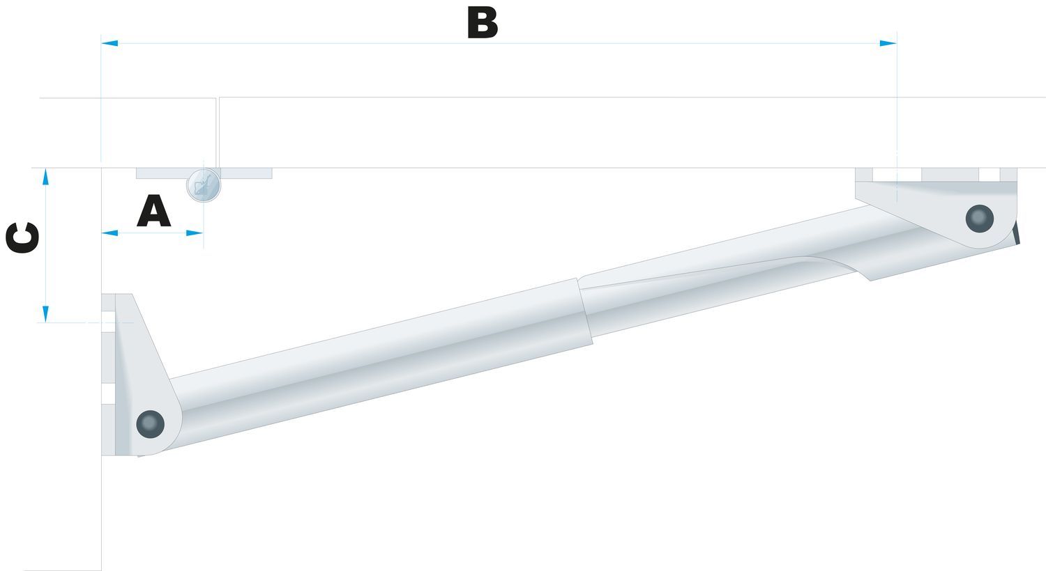 Roca Rakego Tischstütze klappbar 252 mm, 55 / 95 kg