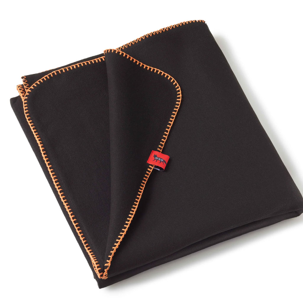 ASK THE FOX  Feuerfeste Home Kuscheldecke schwarz, 160 x 200
