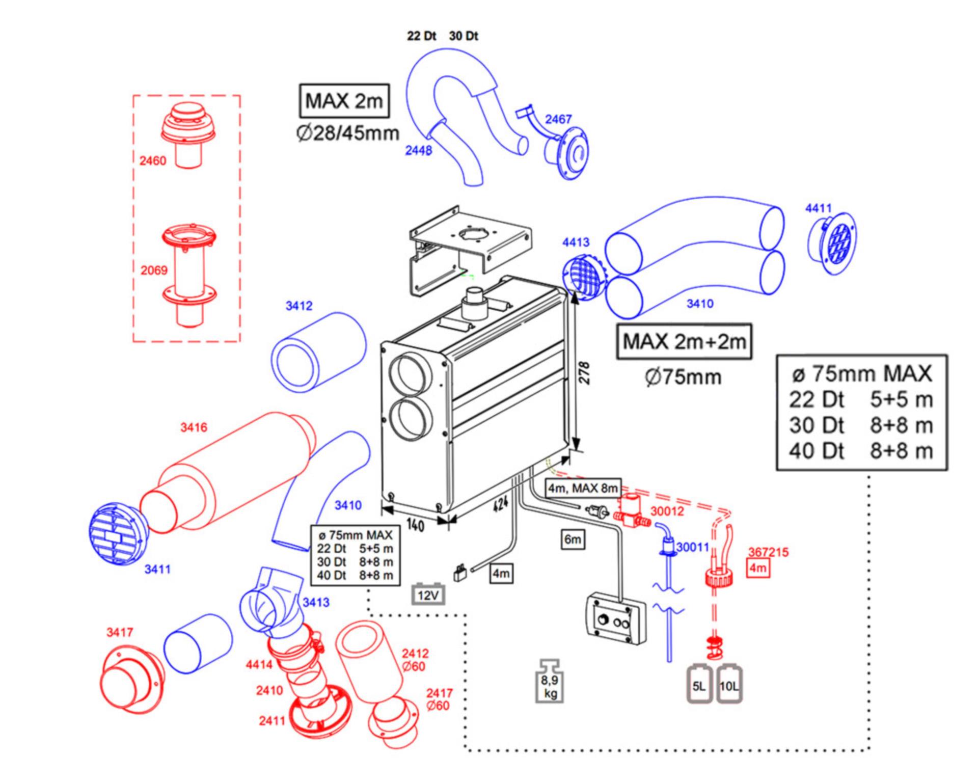 Wallas Heißluftverteiler 75 mmØ (3413)
