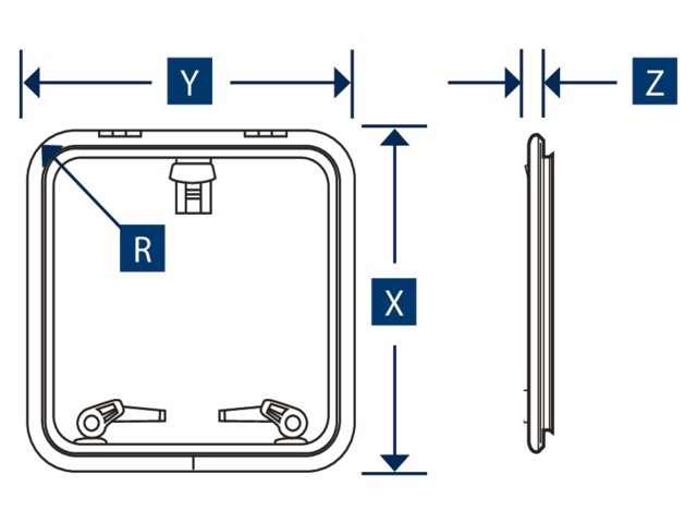 Lewmar Low Profile Luke SZ 10, 330 x 330 mm Lewmar Low Profile Luke SZ 10, 330 x 330 mm