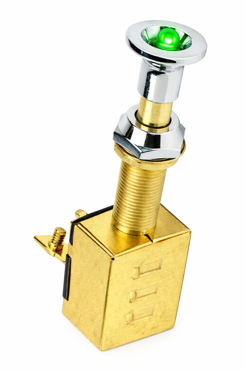 Osculati 2-Position On - Off Druck- / Zugschalter mit Lampe, grünes Licht