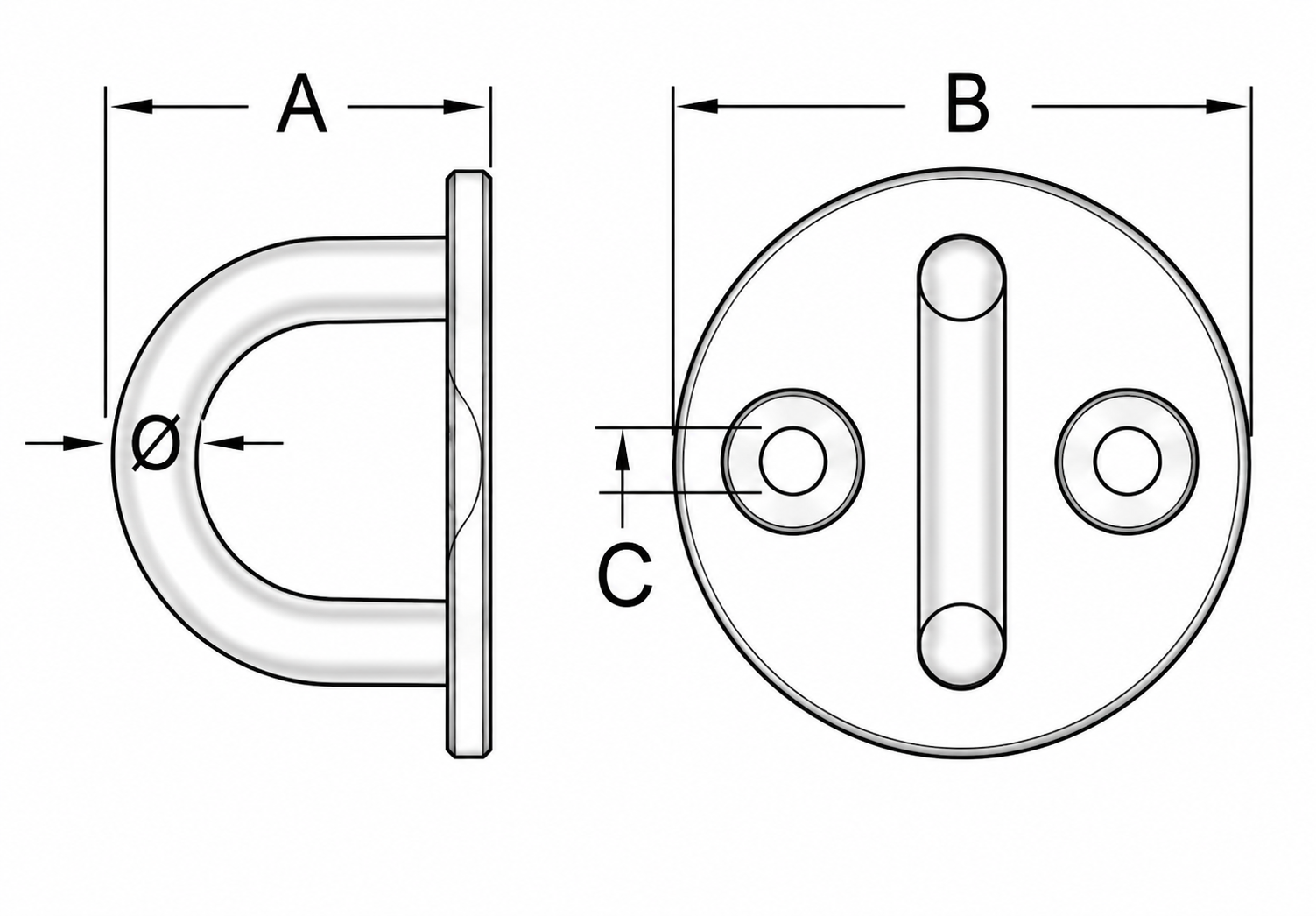 Osculati Augbügel 5 mmØ geschlossen, 33 mmØ, H20 mm