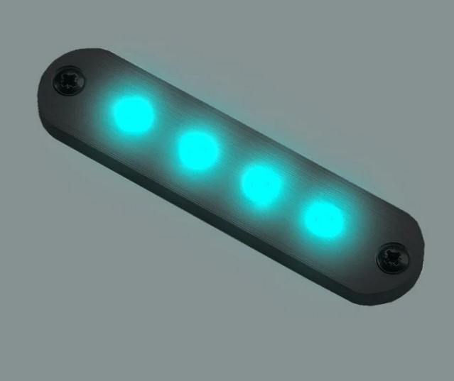 Cabin Denmark Cabin Courtesy 4 blaue LED Gehäuse alu/schwarz 11V-16V