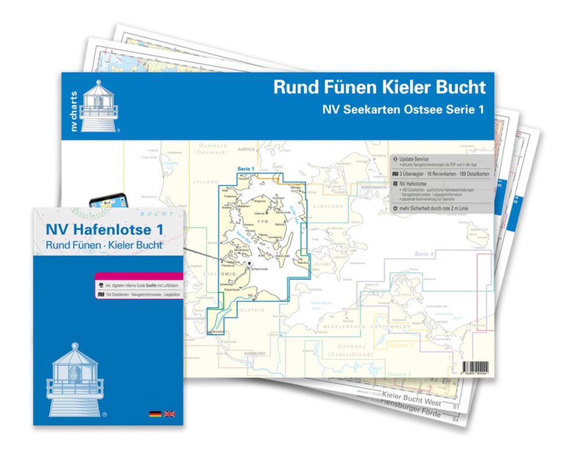 Nautischer Verlag NV Serie 1 Plano Rund Fünen - Kieler Bucht