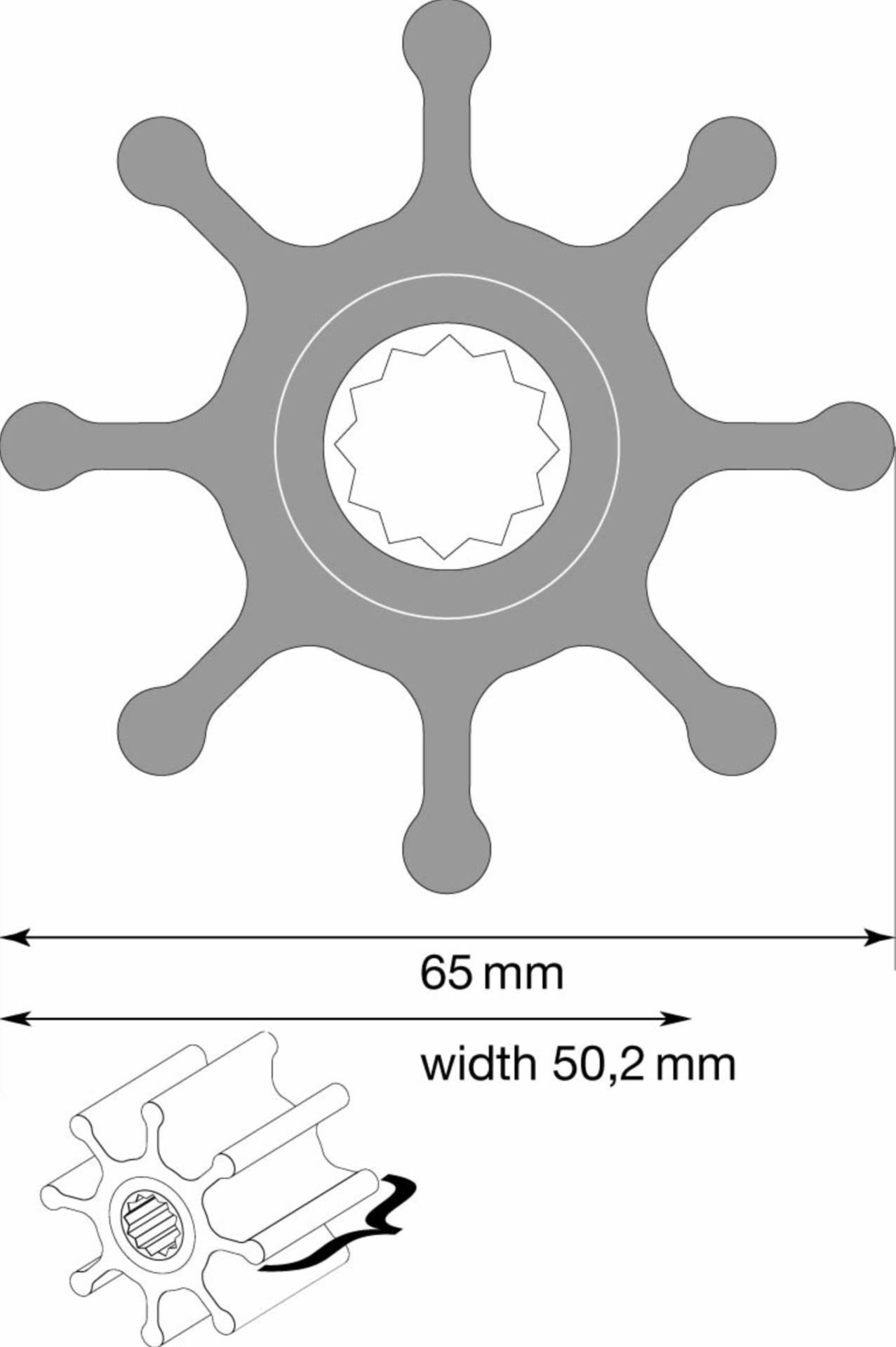 Johnson Impeller Neopren für Pumpe F7B verzahnte Welle (09-1028BT)