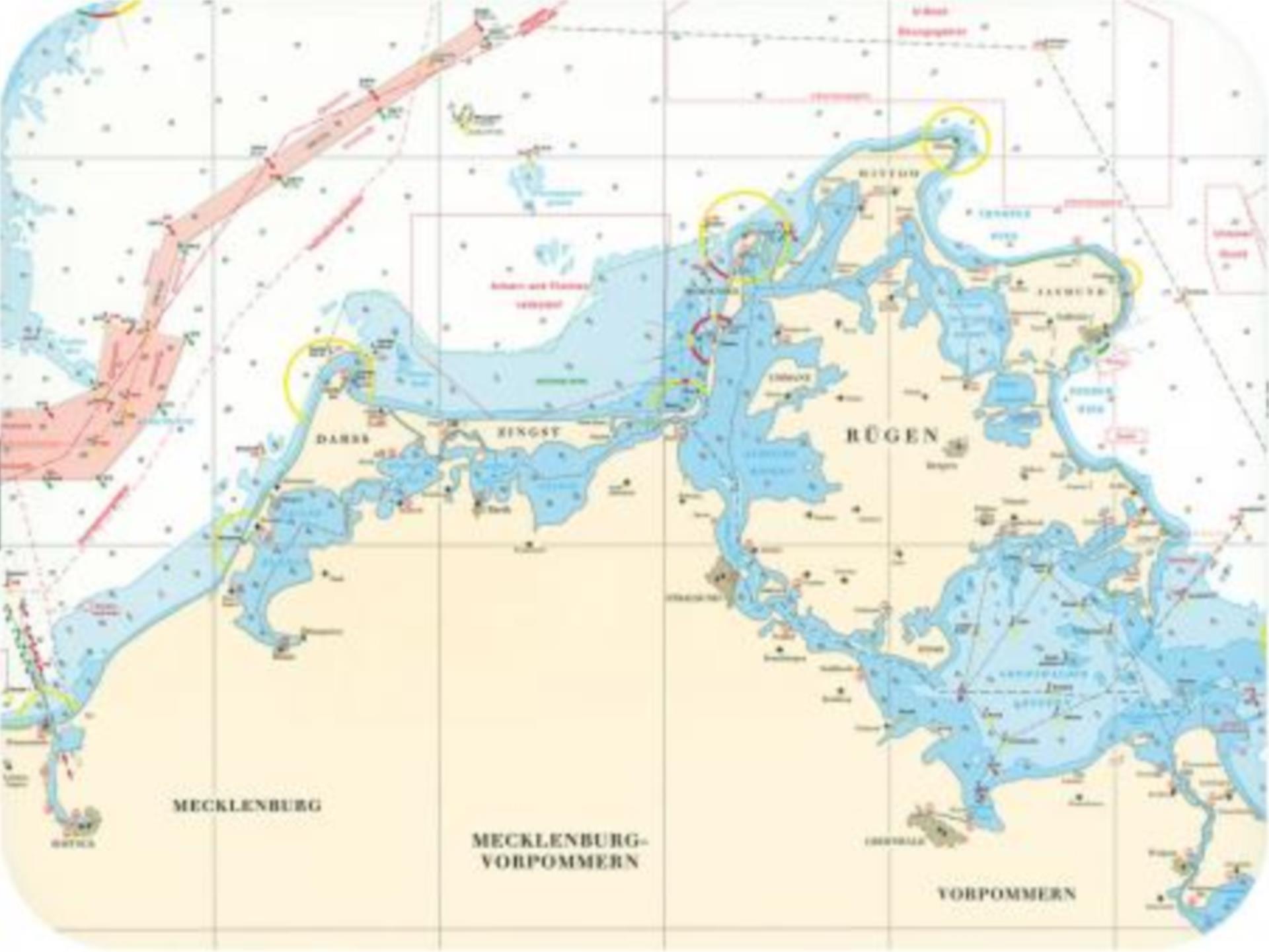 Navyline Seekarten Tischset 400 x 300 mm, Rügen