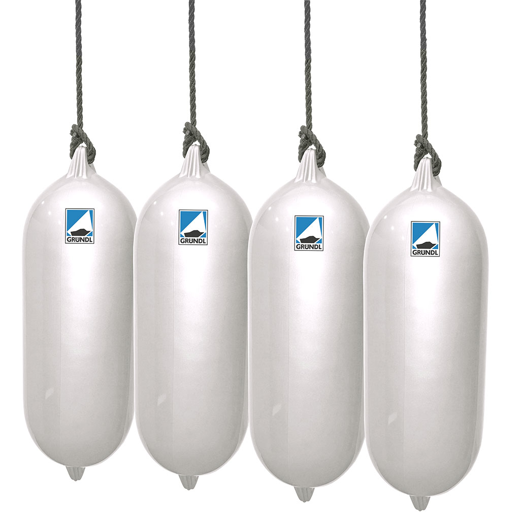 Majoni Gründl Fender Weiß 62 x 21 cm 4er Set mit Fenderleine